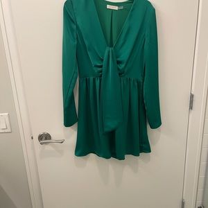 Ramy Brook green deep cut dress